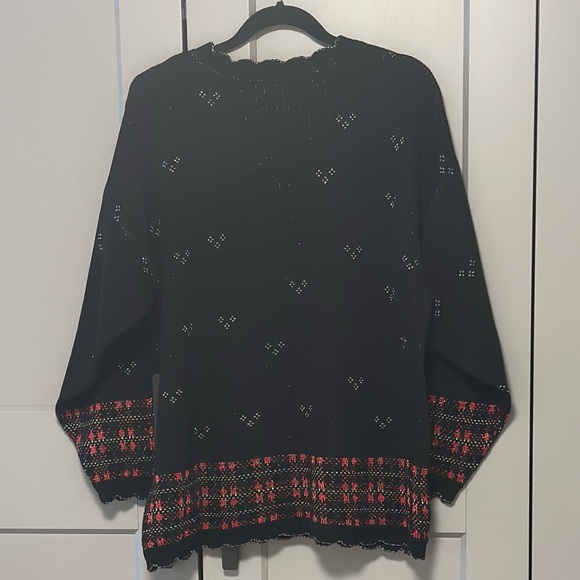 Vtg 90s Holiday Time Ugly Christmas Sweater Sz L Sparkle Scalloped Candles Bow - Picture 2 of 9